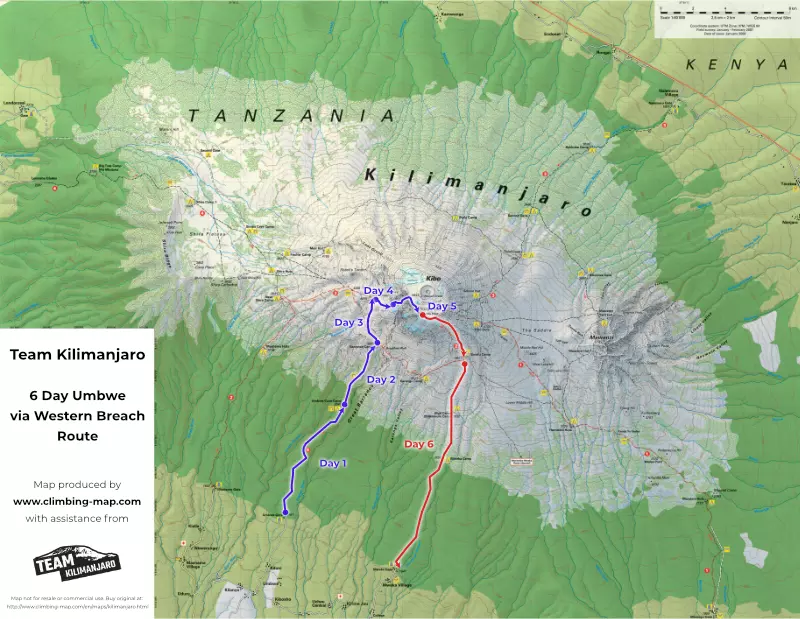 6 Day Umbwe via Western Breach