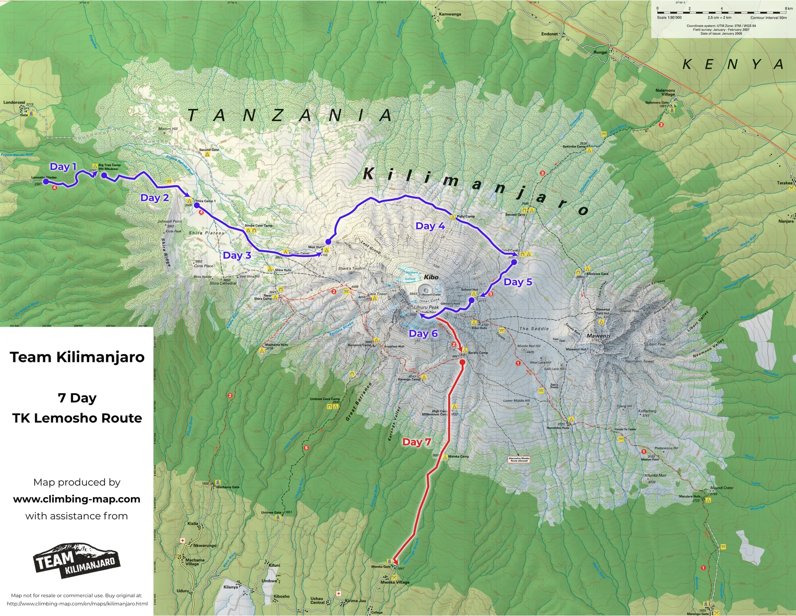 7 Day TK Lemosho Route