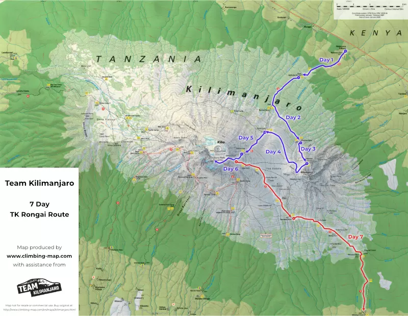 7 day TK Rongai Route