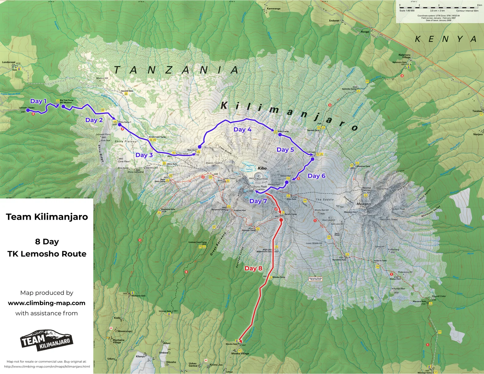 8 Day TK Lemosho Route