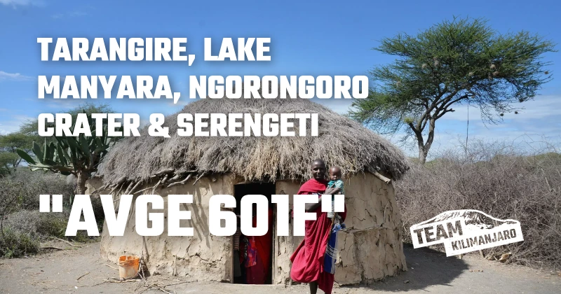 6 Day  Safari to Tarangire, Lake Manyara, Ngorongoro Crater & Serengeti - With Flight